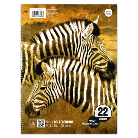 Collegeblock A4 80 Blatt  70g/m&sup2; A4 kariert ohne Rahmen wei&szlig; URSUS Style 044000022 Produktbild Einzelbild 4 XL